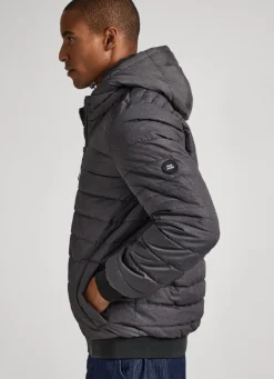 Men Pepe Jeans Hooded Marl Puffer Jacket