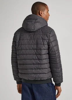 Men Pepe Jeans Hooded Marl Puffer Jacket