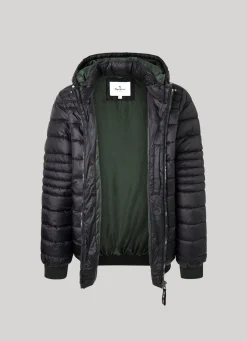 Men Pepe Jeans Hooded Nylon Puffer Jacket