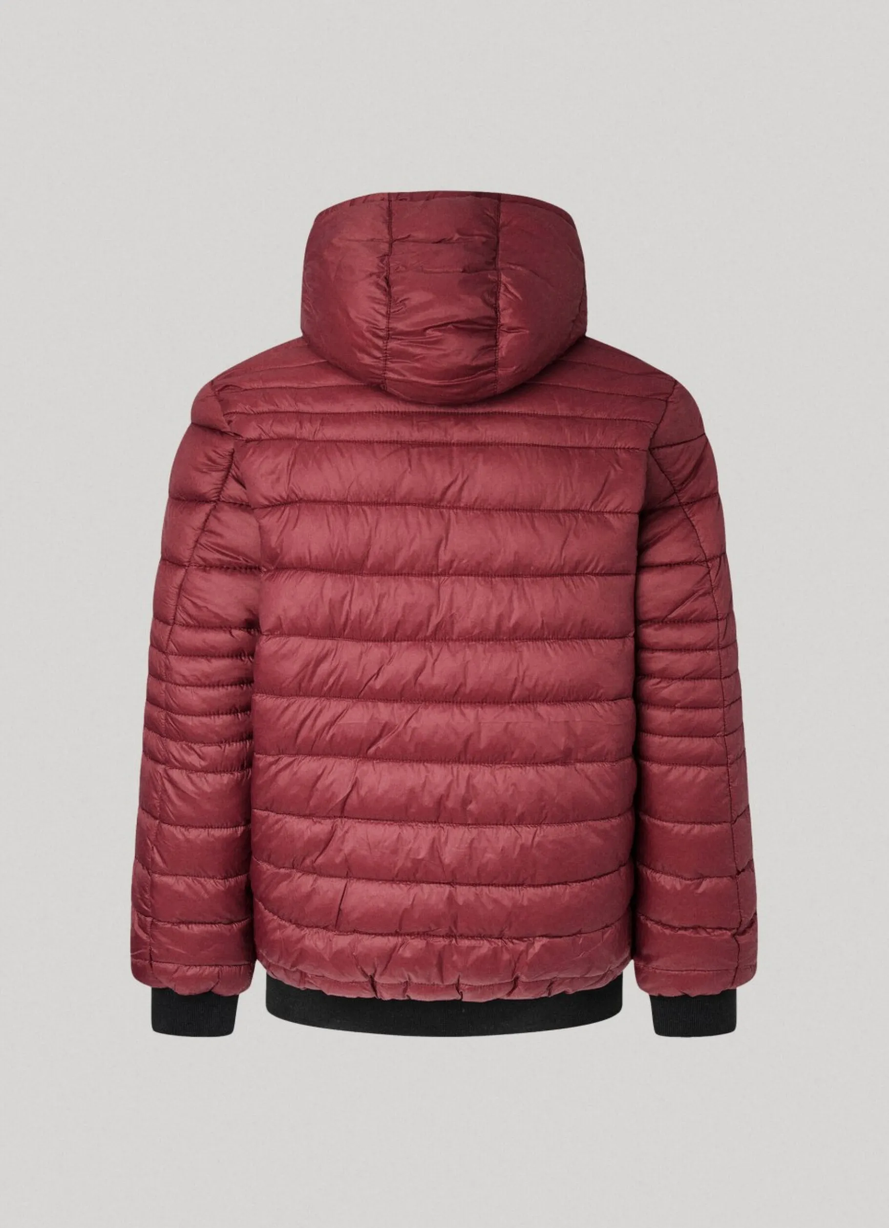 Men Pepe Jeans Hooded Nylon Puffer Jacket