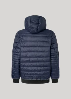 Men Pepe Jeans Hooded Nylon Puffer Jacket
