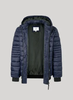 Men Pepe Jeans Hooded Nylon Puffer Jacket