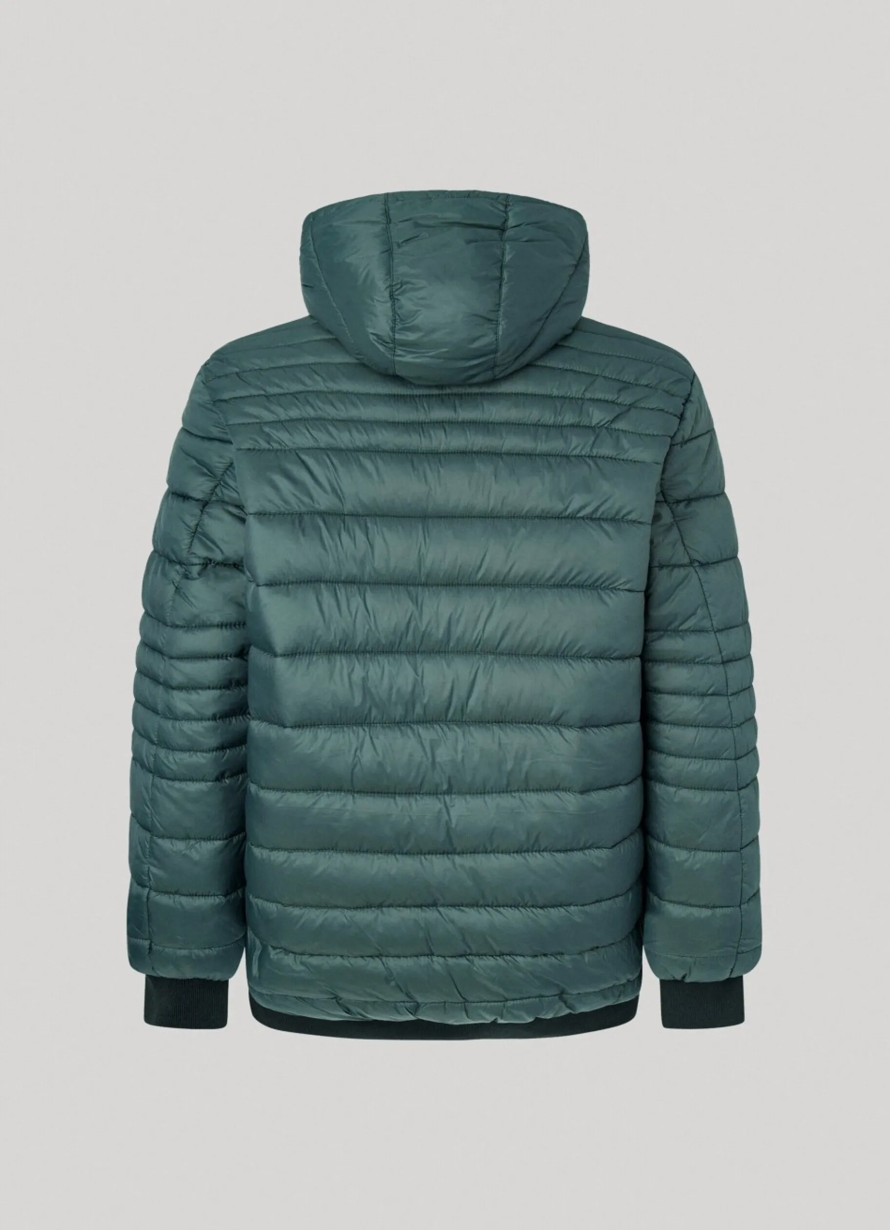Men Pepe Jeans Hooded Nylon Puffer Jacket