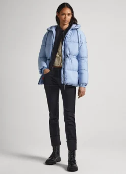 Women Pepe Jeans Hooded Puffer Jacket