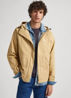 Men Pepe Jeans Hooded Windbreaker Jacket