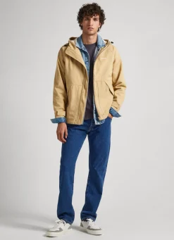 Men Pepe Jeans Hooded Windbreaker Jacket