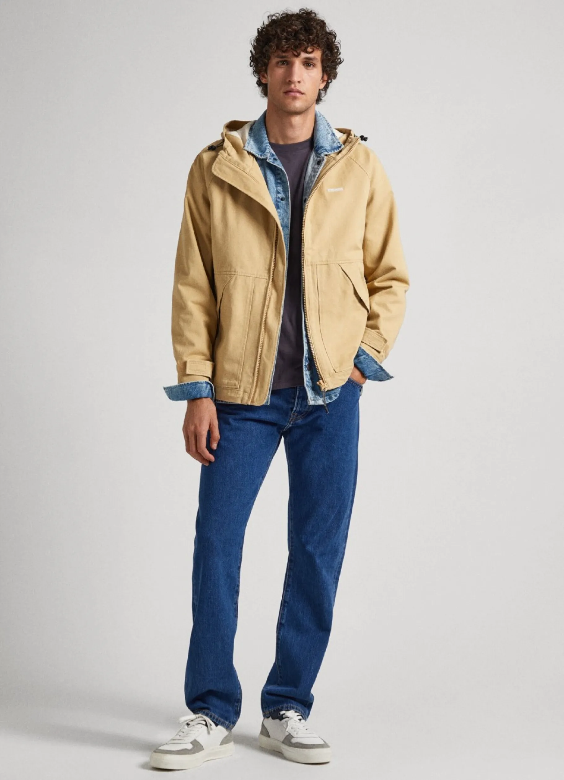 Men Pepe Jeans Hooded Windbreaker Jacket