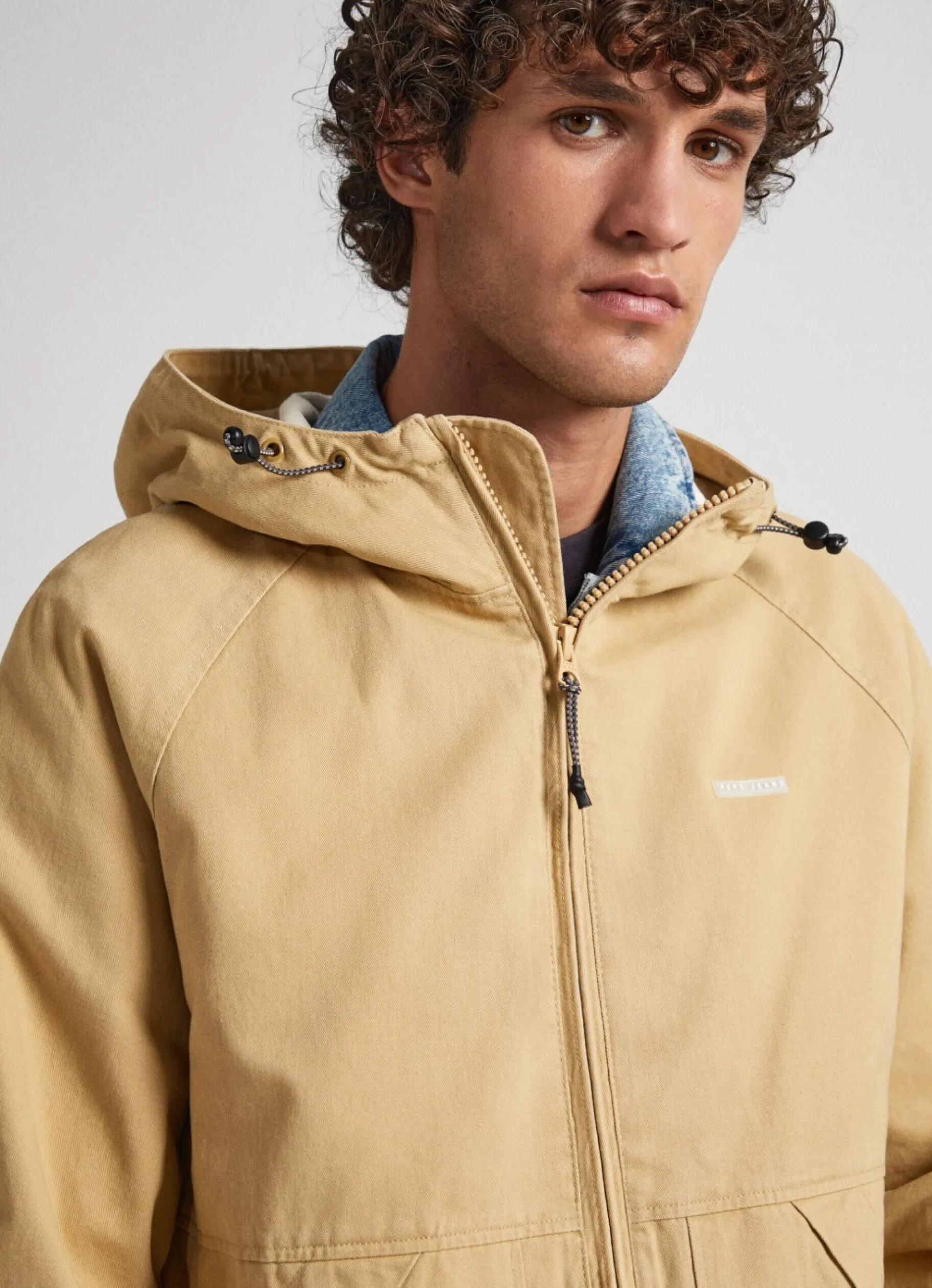 Men Pepe Jeans Hooded Windbreaker Jacket