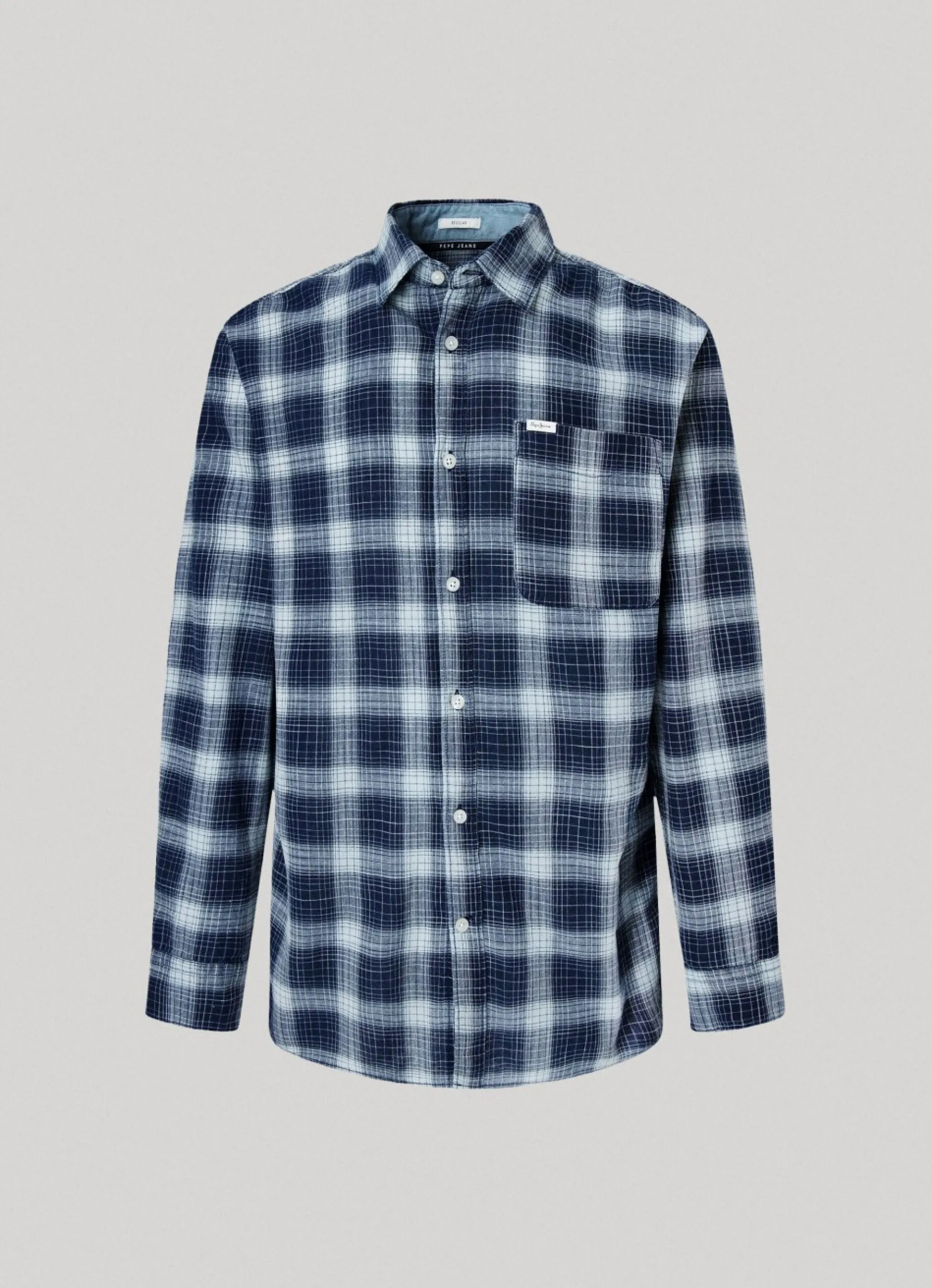 Men Pepe Jeans Indigo Checked Cotton Shirt