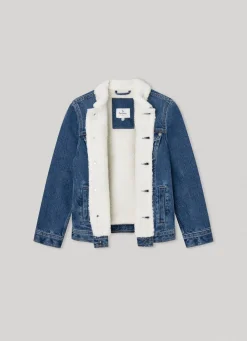 Boy Pepe Jeans Jacket W/ Sheepskin Lining