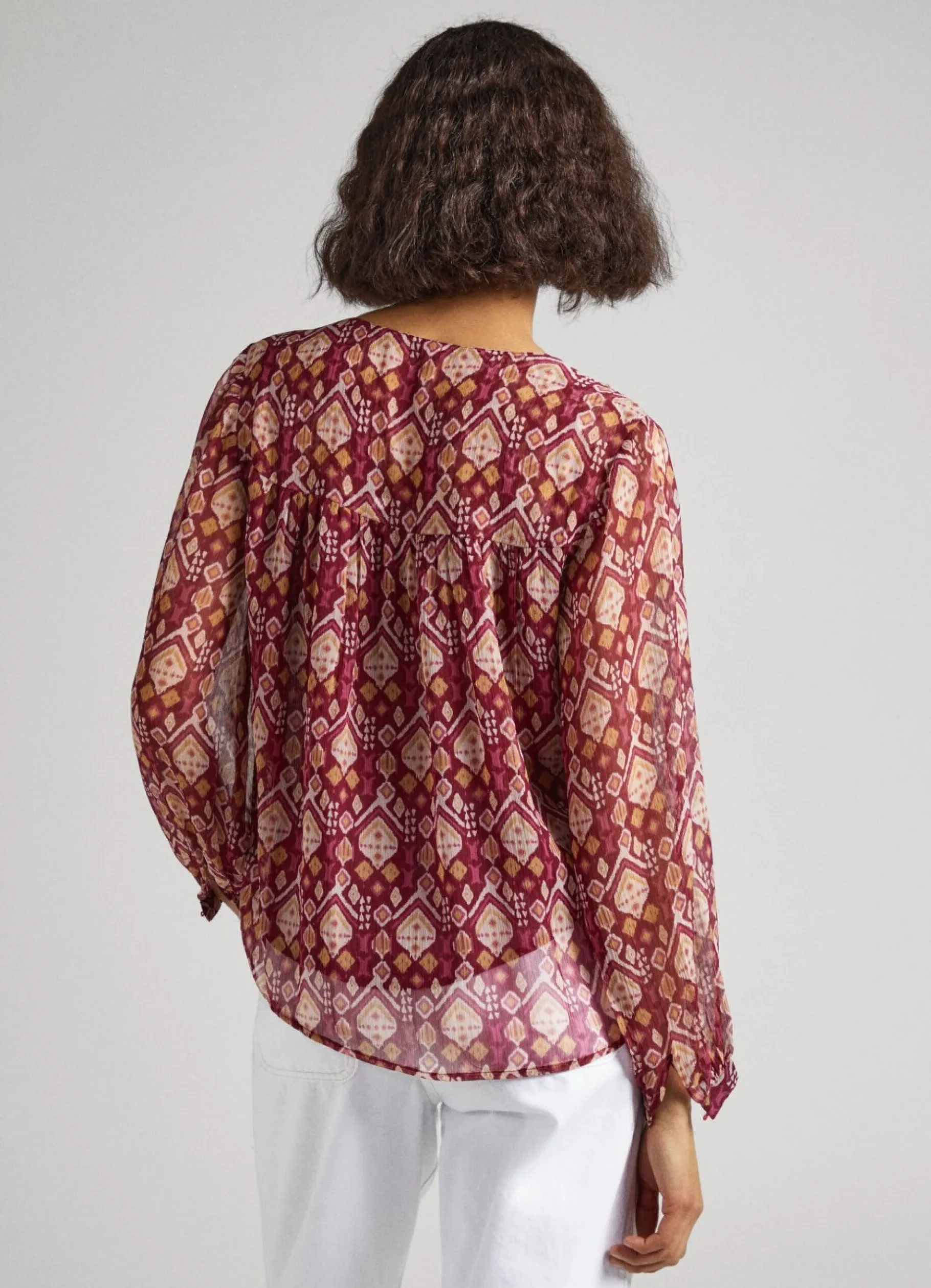 Women Pepe Jeans Keyhole Neckline Blouse