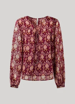 Women Pepe Jeans Keyhole Neckline Blouse