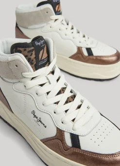 Women Pepe Jeans Kore Basket Leather Trainers