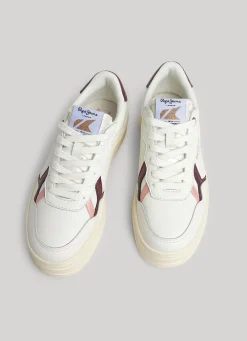 Women Pepe Jeans Kore Poppy Leather Trainers