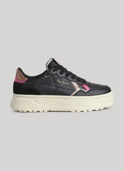 Women Pepe Jeans Kore Poppy Leather Trainers