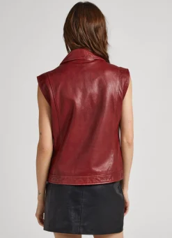 Women Pepe Jeans Lamb Leather Vest