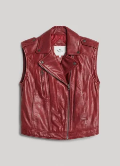 Women Pepe Jeans Lamb Leather Vest
