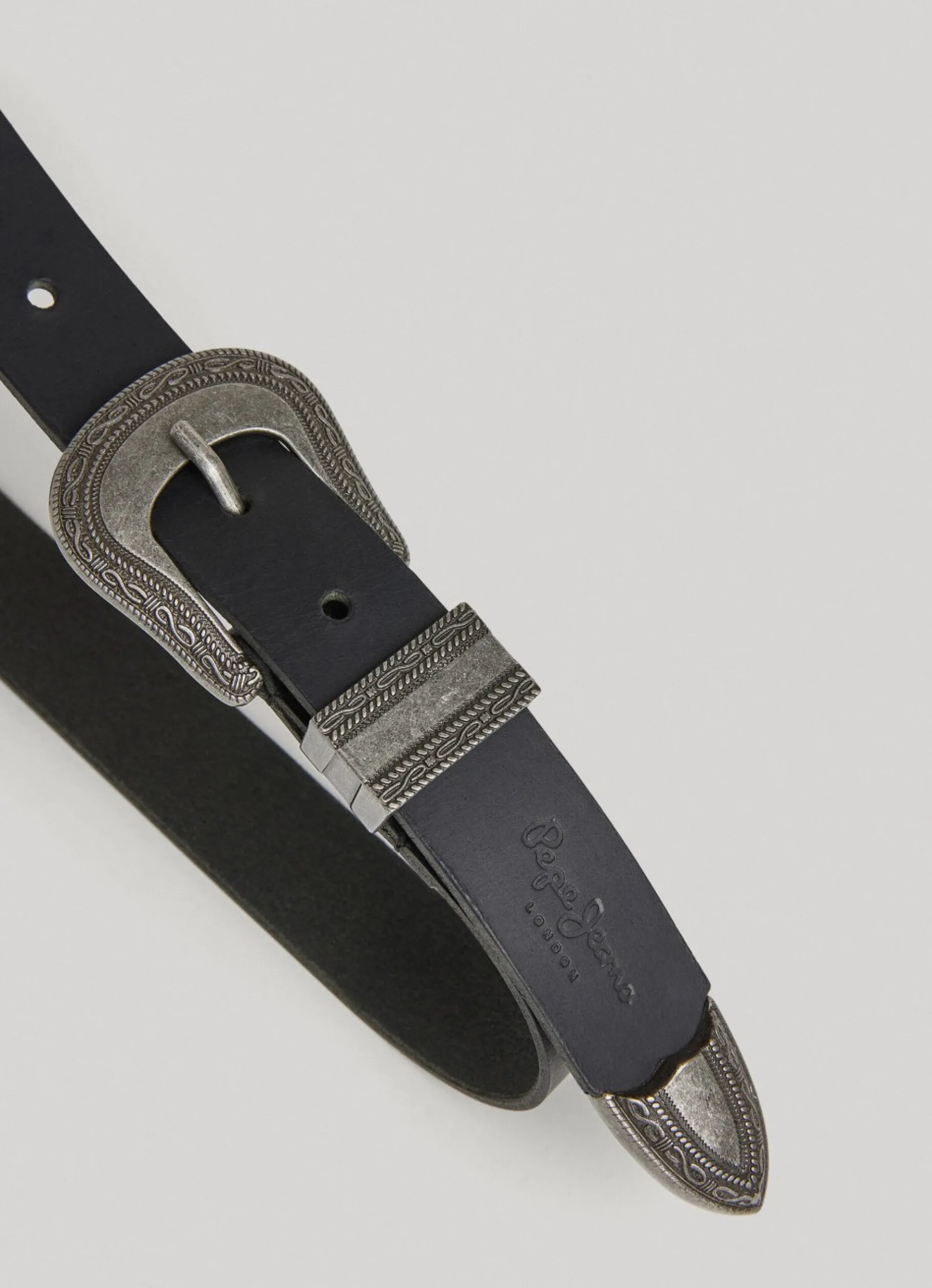 Women Pepe Jeans Leather Belt With Metal Buckle