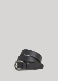 Women Pepe Jeans Leather Belt With Metal Buckle