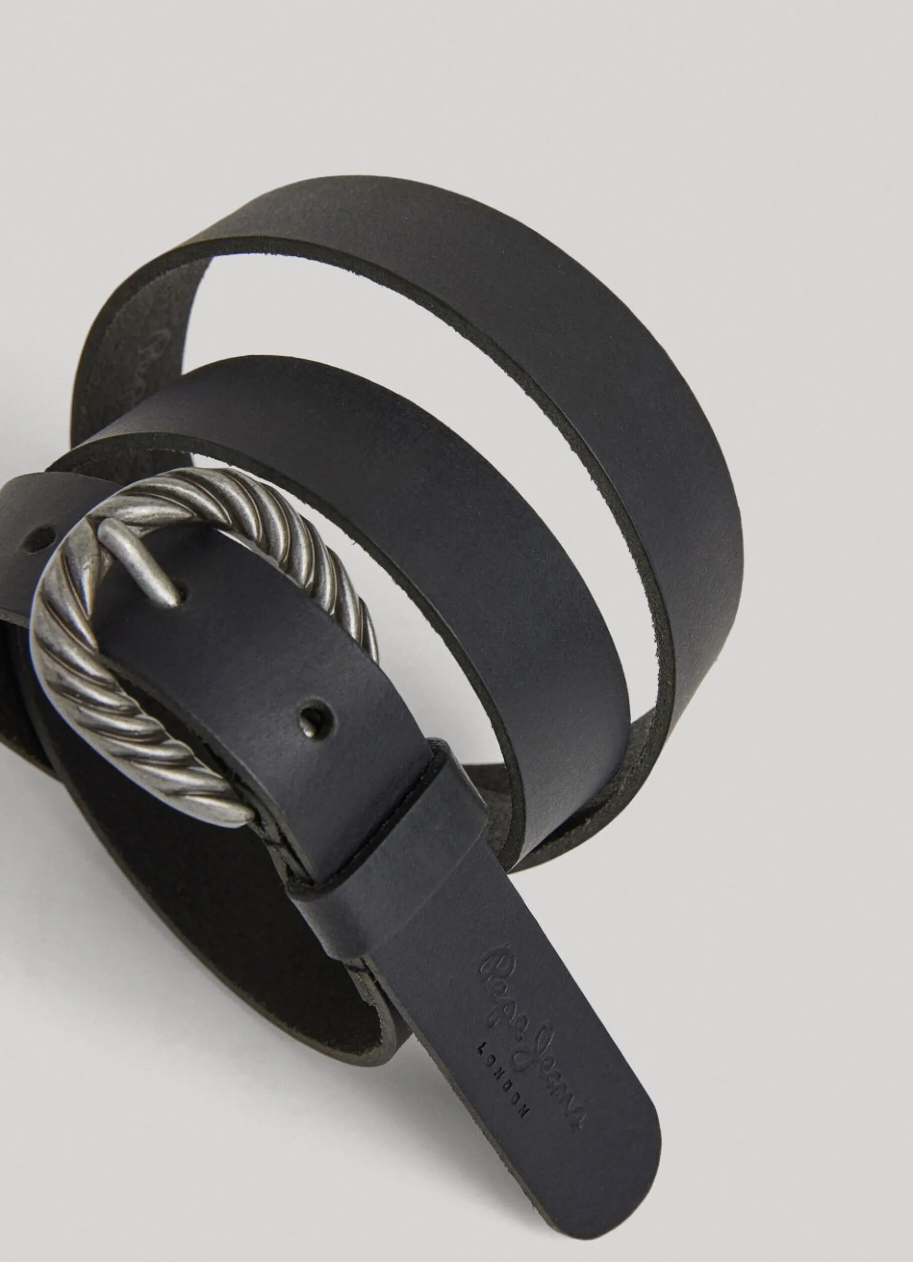 Women Pepe Jeans Leather Belt With Metal Buckle