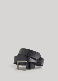Men Pepe Jeans Leather Belt With Metal Buckle