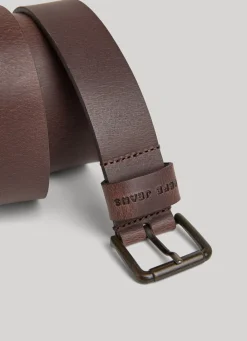 Men Pepe Jeans Leather Belt With Metal Buckle