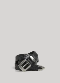 Women Pepe Jeans Leather Belt With Rectangular Buckle