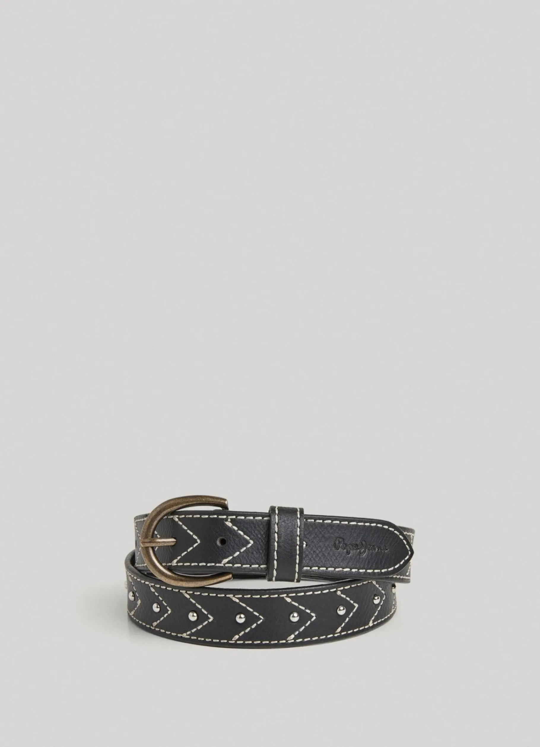 Women Pepe Jeans Leather Belt With Seam Details