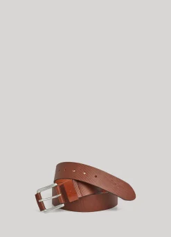 Men Pepe Jeans Leather Belt With Square Buckle