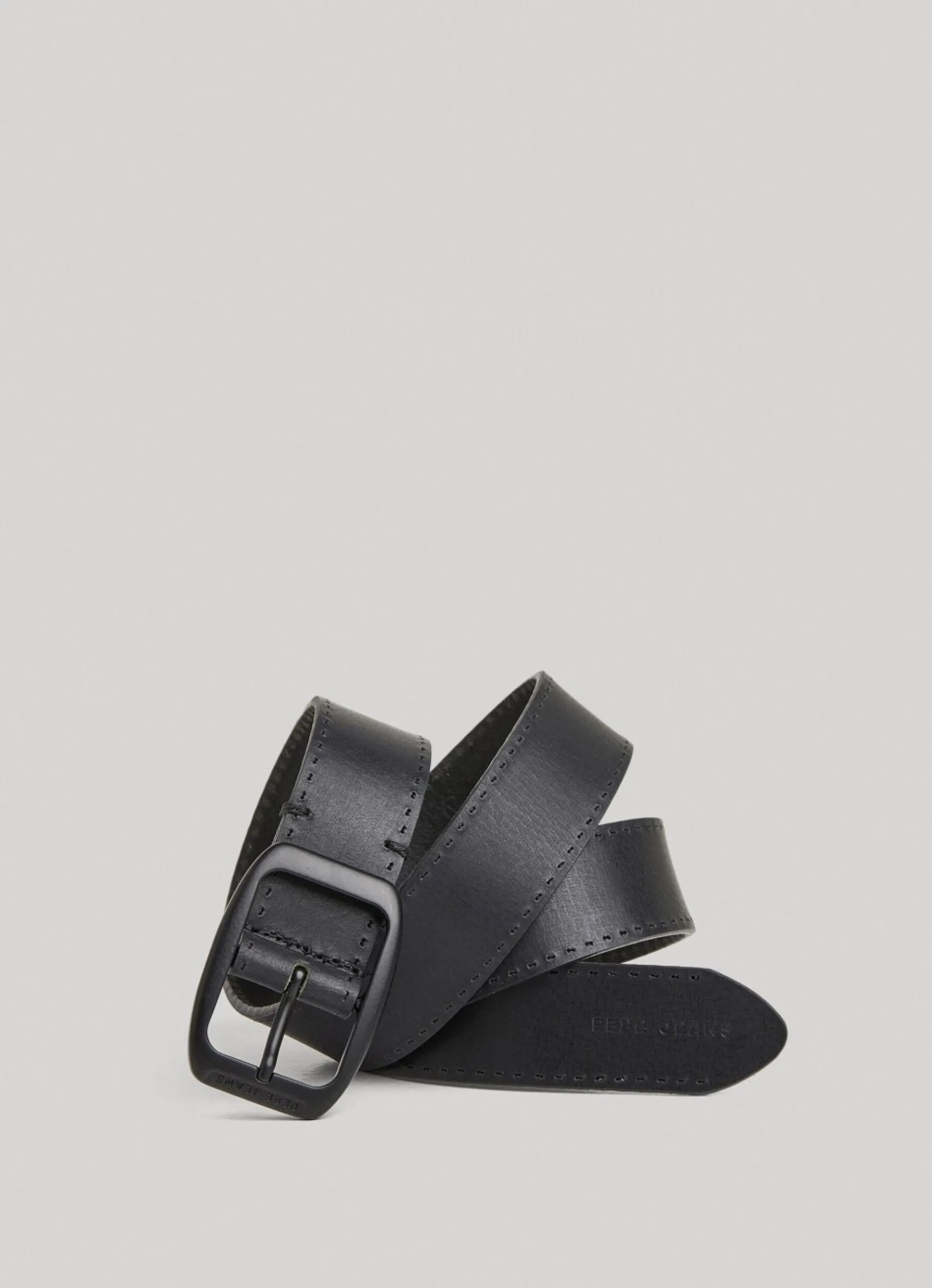 Men Pepe Jeans Leather Belt With Square Buckle