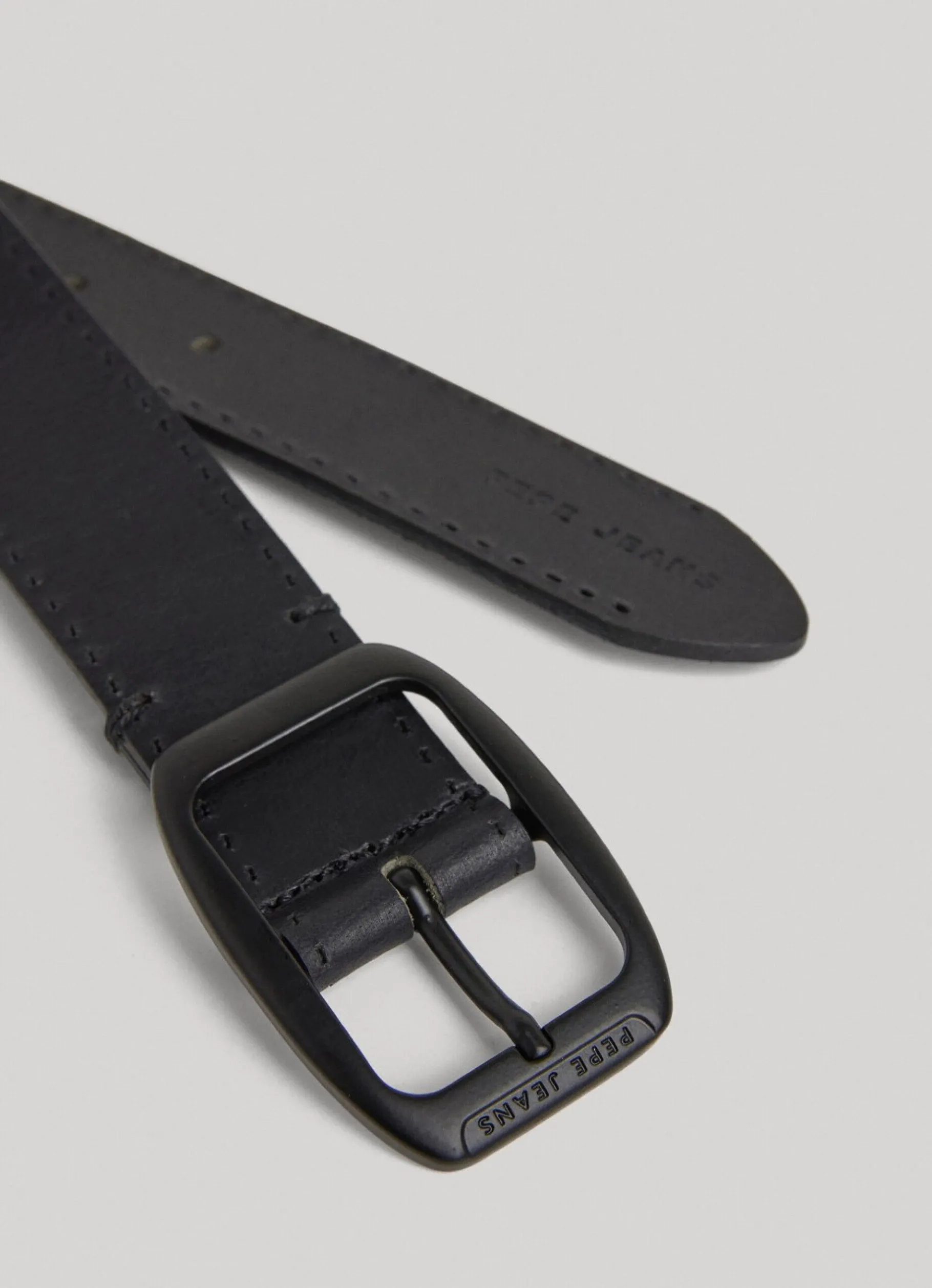 Men Pepe Jeans Leather Belt With Square Buckle