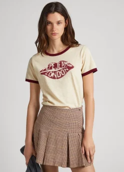 Women Pepe Jeans Lips Print T-Shirt
