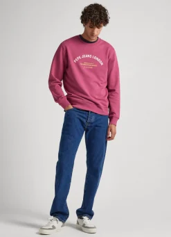 Men Pepe Jeans Logo Print Cotton Sweatshirt