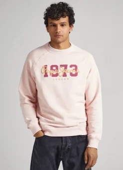 Men Pepe Jeans Logo Print Cotton Sweatshirt