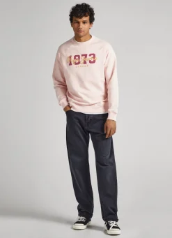 Men Pepe Jeans Logo Print Cotton Sweatshirt