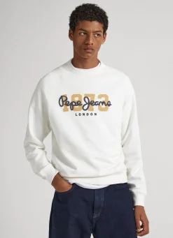 Men Pepe Jeans Logo Print Cotton Sweatshirt