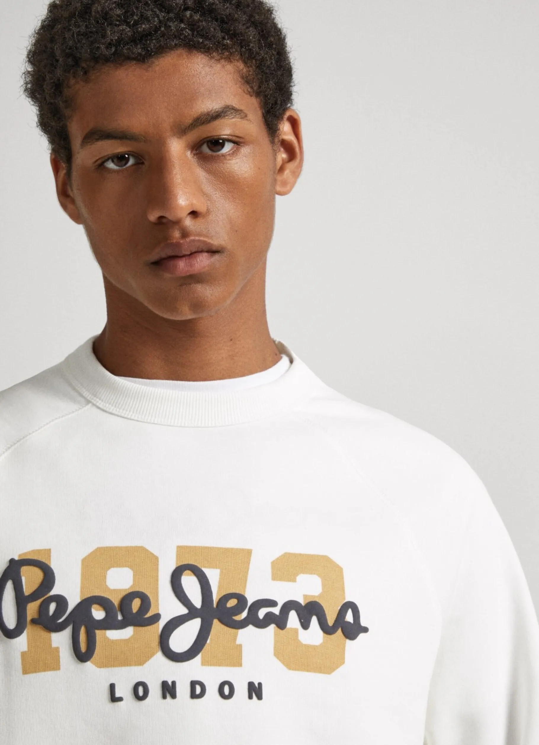 Men Pepe Jeans Logo Print Cotton Sweatshirt
