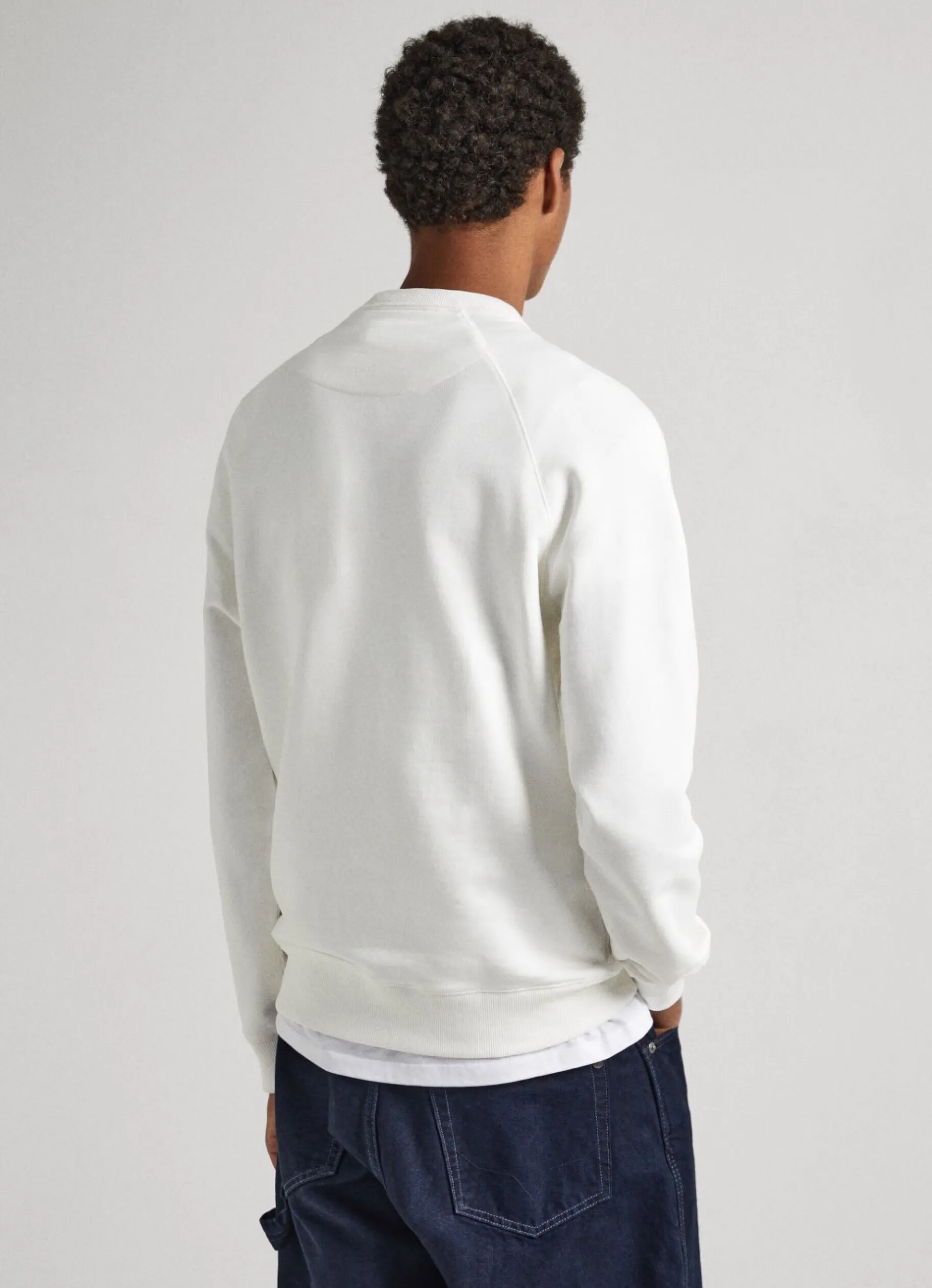 Men Pepe Jeans Logo Print Cotton Sweatshirt
