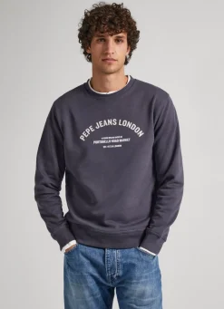 Men Pepe Jeans Logo Print Cotton Sweatshirt