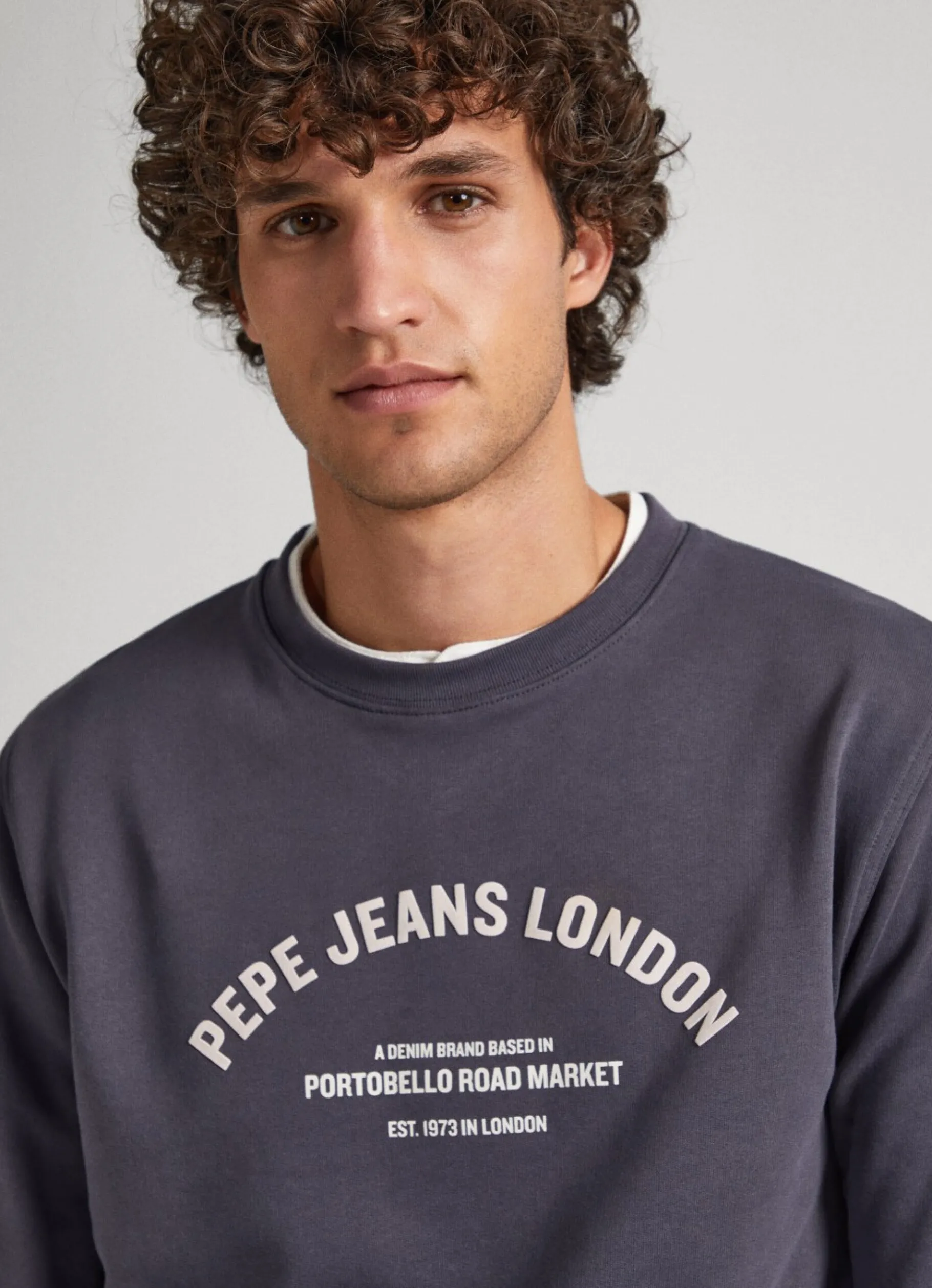 Men Pepe Jeans Logo Print Cotton Sweatshirt