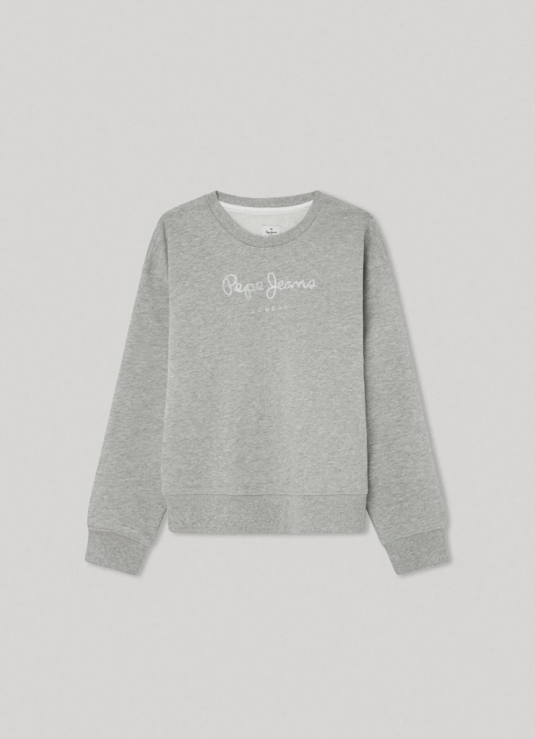 Girl Pepe Jeans Logo Print Cotton Sweatshirt