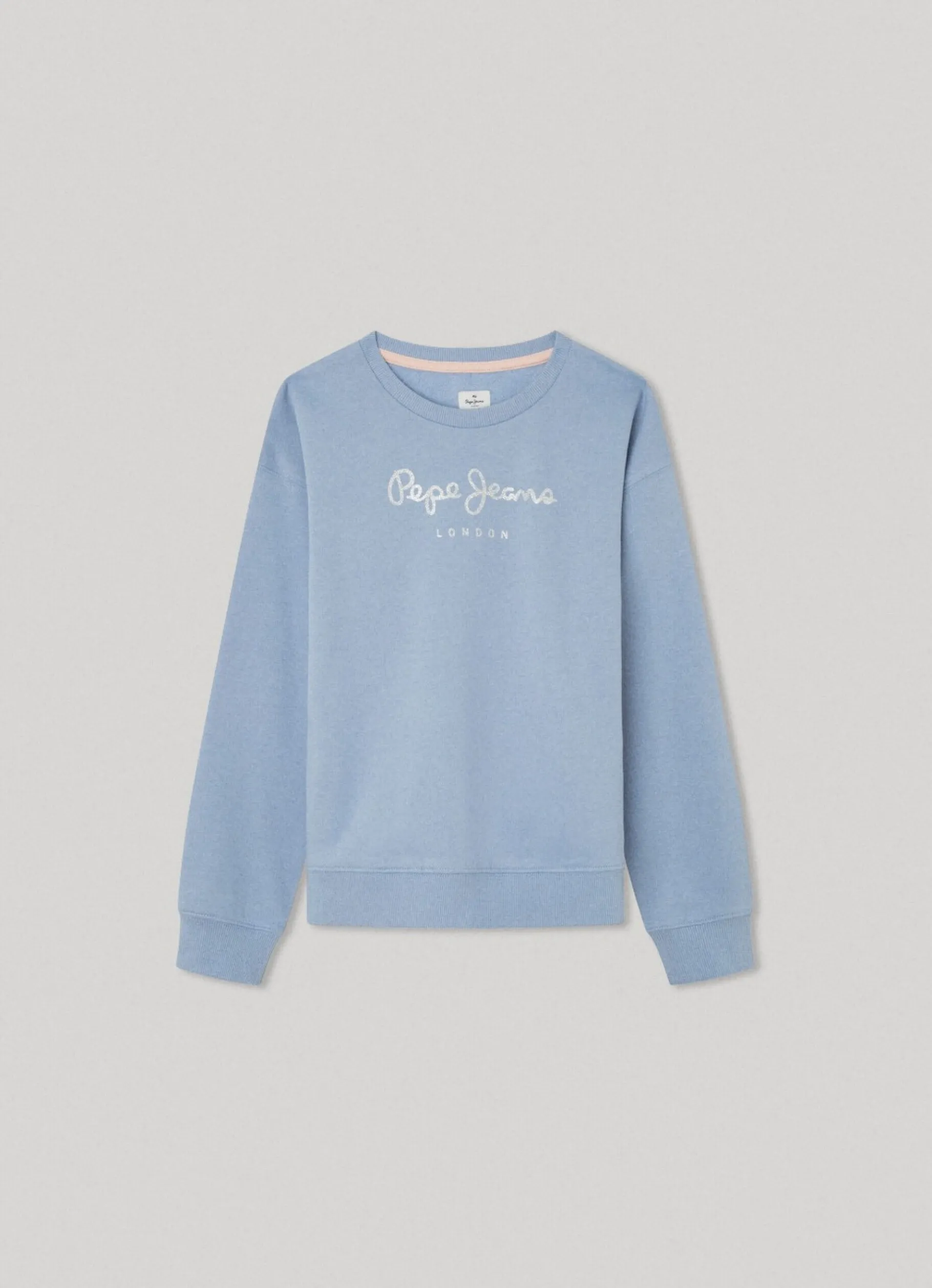 Girl Pepe Jeans Logo Print Cotton Sweatshirt