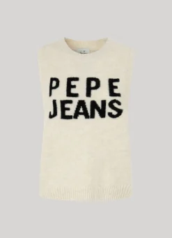Women Pepe Jeans Logo Print Knit Vest
