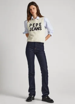 Women Pepe Jeans Logo Print Knit Vest