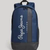 Men Pepe Jeans Logo Print Travel Backpack