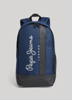 Men Pepe Jeans Logo Print Travel Backpack