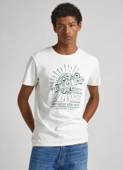 Men Pepe Jeans Logo Print T-Shirt