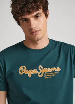 Men Pepe Jeans Logo Print T-Shirt