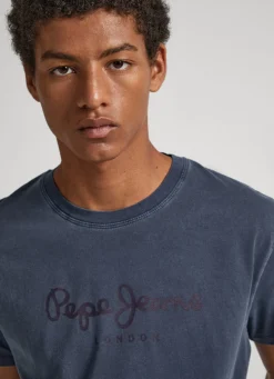 Men Pepe Jeans Logo Print T-Shirt