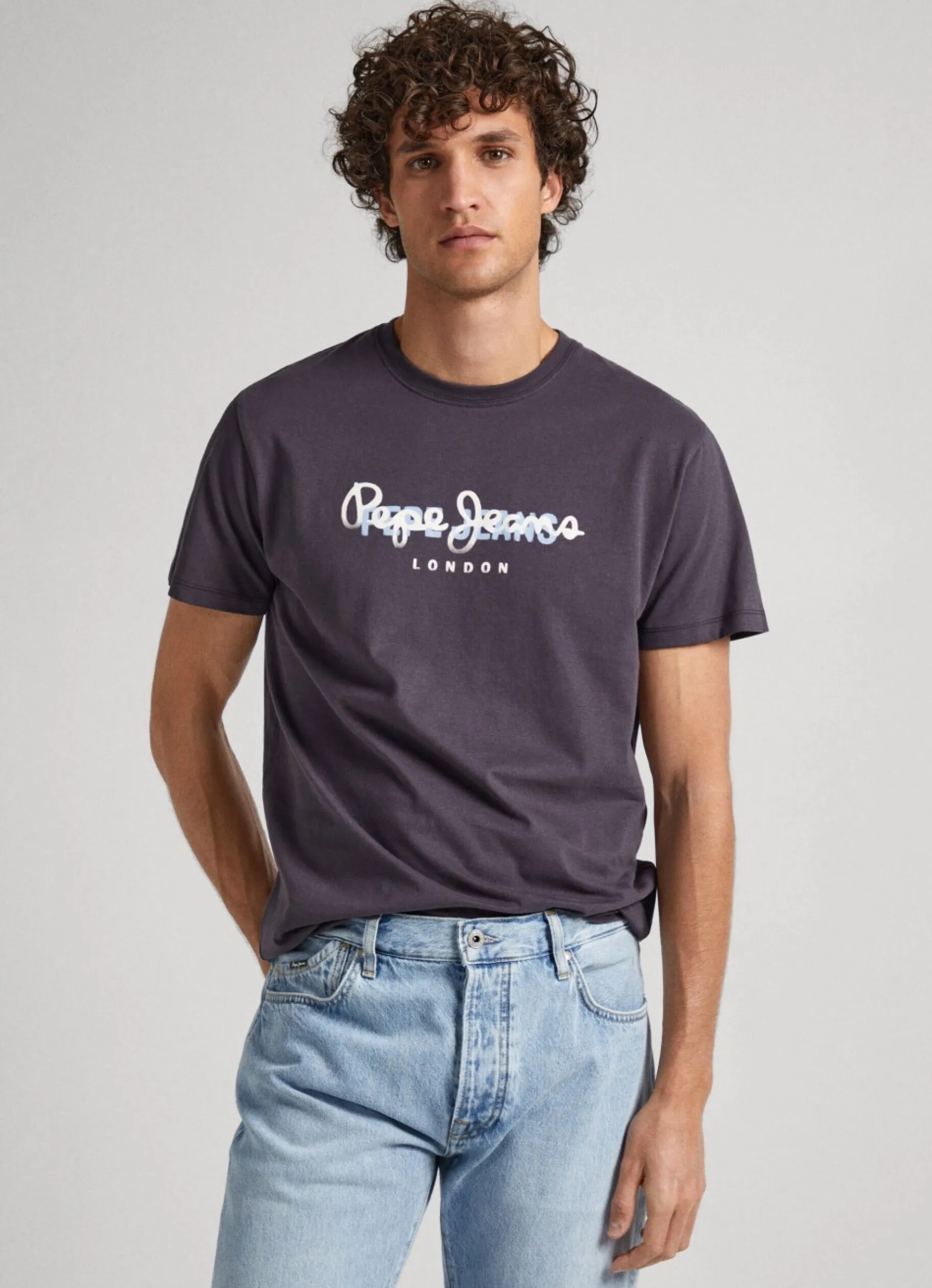 Men Pepe Jeans Logo Print T-Shirt